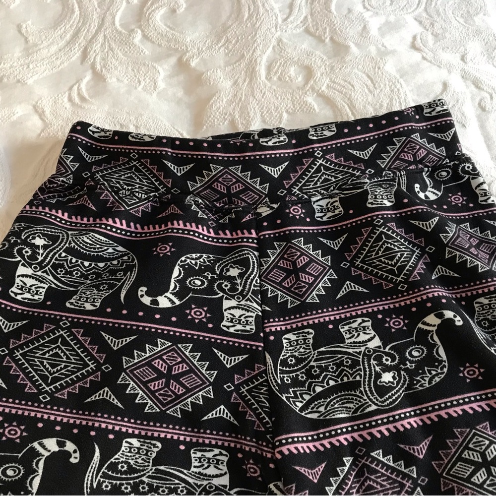 JUST COZY Black/White/Pink Elephant Print Warm Fleece Leggings 🐘🐘 XS-S